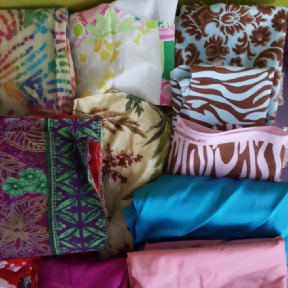 Fabrics Stash Silks Cottons Cashmere Cotton Florals Boho DIY Sewing Supplies